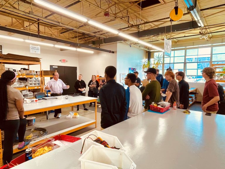 Oakland Community College tours K-Tec Systems manufacture and learning center with a pre-apprenticeship group of students